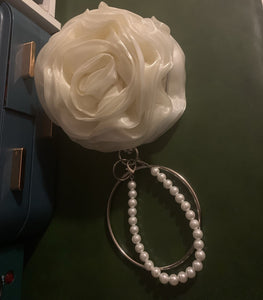 Retro Rose Pearl Chain Clutch Bag