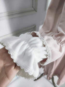 Vintage Princess Lace Stitching Velvet Night Gown Dress Lounge Wear
