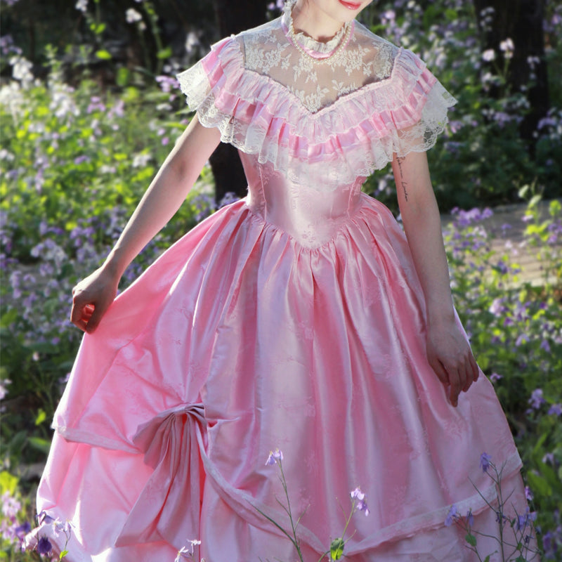 Gunne sax Style Vintage 70s Princess Pink Prom Dress – Retro Fairy