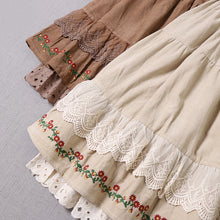 Load image into Gallery viewer, Retro Embroidery Cottagecore Cotton Skirt
