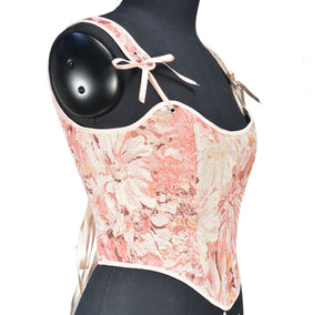 Vintage Remake Jacquard Lace up Corset