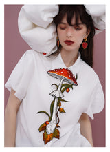 Load image into Gallery viewer, Handmade Cottagecore Mushroom Tie Shirt Accessory
