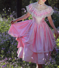 Load image into Gallery viewer, Gunne sax Style Vintage 70s Princess Pink Prom Dress
