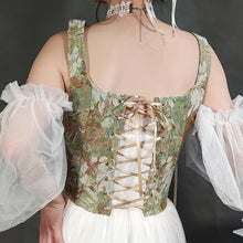 Load image into Gallery viewer, Retro Cottagecore Lace up Floral Corset Stay
