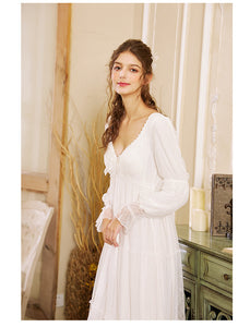 Vintage Princess Lace Night Gown Dress