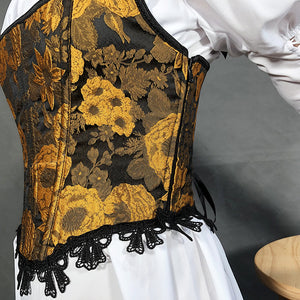 Vintage Floral Jacquard Corset Stay