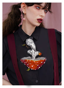 Handmade Cottagecore Mushroom Tie Shirt Accessory