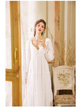 Load image into Gallery viewer, Vintage Princess Lace Night Gown Dress
