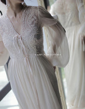 Load image into Gallery viewer, [Preorder] Handmade 30s Lace Princess bridal morning Cardi Gown
