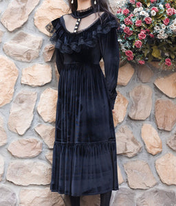 Vintage Dark Academia Gothic Style Dress