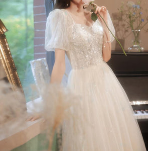 Retro Fairycore Sequins Bridal Dress Prom Dress