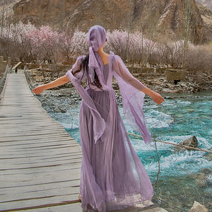 Fairycore Dreamy Lavender Prairie Dress