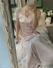 Load image into Gallery viewer, Handmade Vintage Dreamy Princess Pink Bow Stitched Dress Gown
