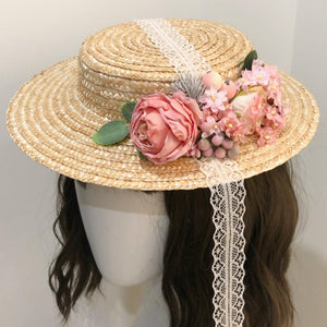 straw hat lolita hat vintage bonnet vintage hat