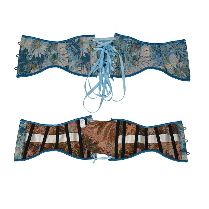 Vintage Style Lace up Floral Underbust WaistBand