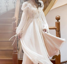 Load image into Gallery viewer, [Preorder] Handmade 30s Lace Princess bridal morning Cardi Gown
