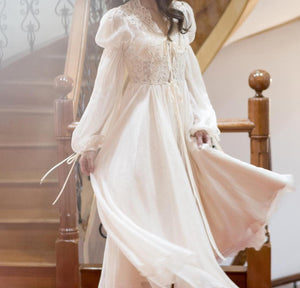 [Preorder] Handmade 30s Lace Princess bridal morning Cardi Gown