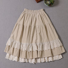 Load image into Gallery viewer, Retro Embroidery Cottagecore Cotton Skirt
