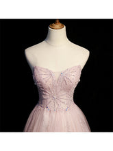 Load image into Gallery viewer, Handmade Retro Princess Tulle Off-Shoulder Pink Prom Evening Dress
