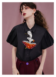 Handmade Cottagecore Mushroom Tie Shirt Accessory