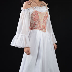 Vintage Remake Jacquard Lace up Corset