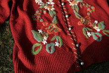 Load image into Gallery viewer, Cottagecore Embroidery Wool Cardigan Vintage Knit Top
