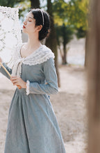 Load image into Gallery viewer, Period Drama Inspired Lace Collar Vintage Dress Final Sale
