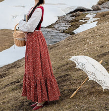 Load image into Gallery viewer, Gunne sax Style 70s Prairie Floral Velvet Stitched Dress
