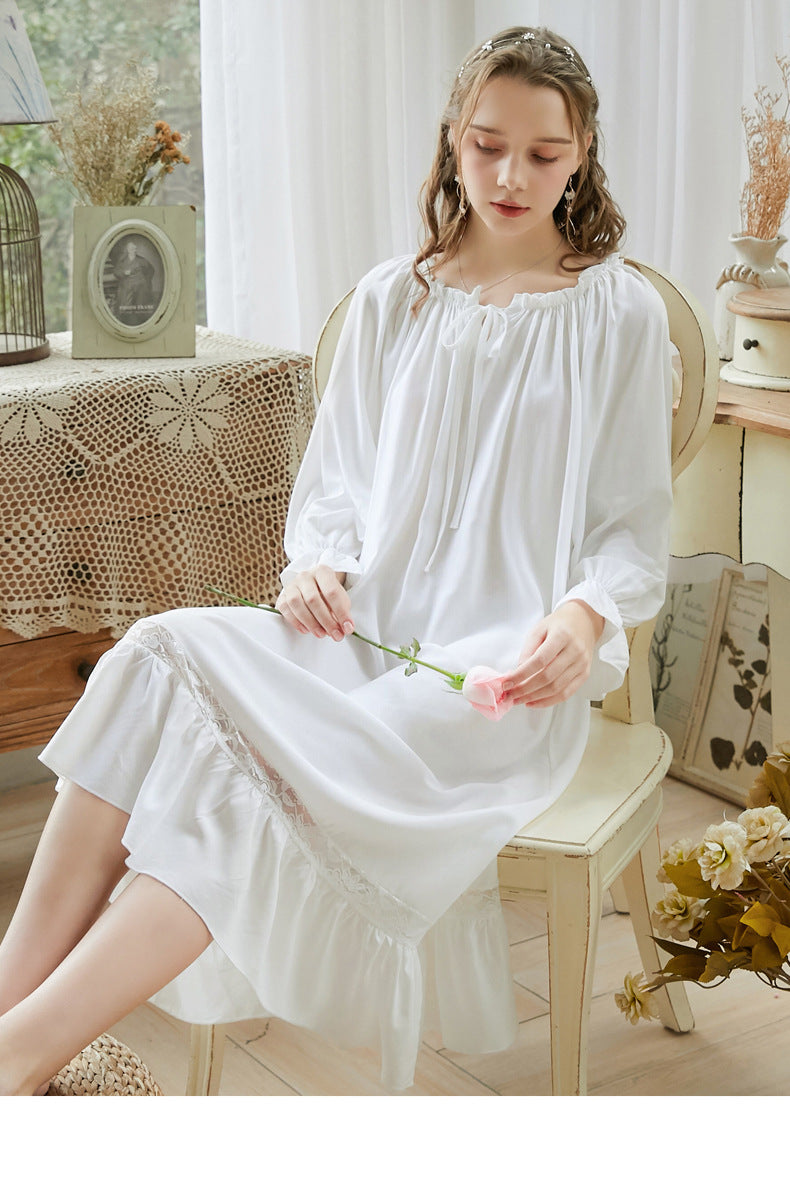 Cotton Night Gown For Women with Pockets - Nihsamah