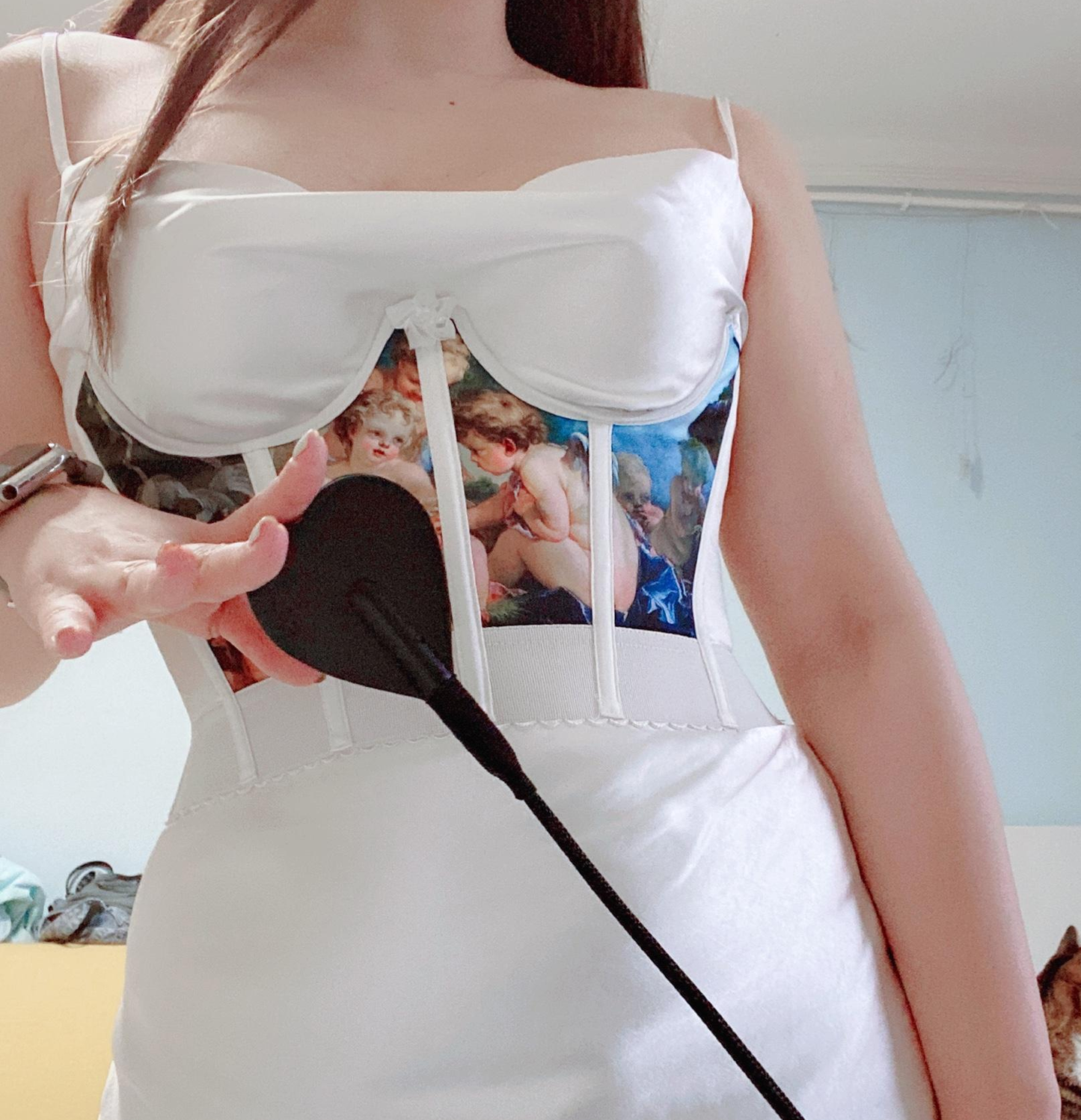 Handmade Vintage Oil Painting Underbust Corset WaistBand