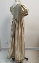 Load image into Gallery viewer, Handmade Custom made Satin Puff Sleeves Regency Dress
