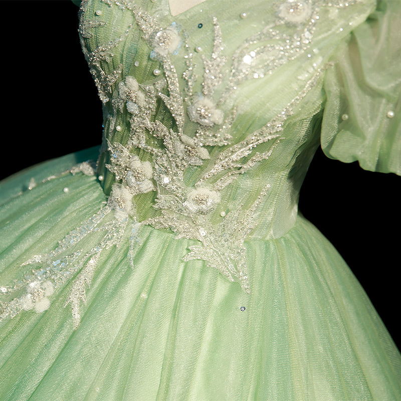Fairycore V Neck Studded Green Prom Dress 3XL I Retro Fairy Fairycore V Neck Studded Green Prom Dress 3XL I Retro Fairy