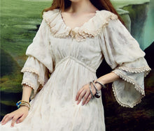 Load image into Gallery viewer, vintage dress cottagecore dress 1970s dress 50s dress prairie dress gunnesax dress lolita dress kawaii dress pastel dress academia dress fairycore dress princess dress 

