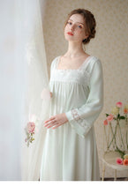 Load image into Gallery viewer, Retro Square Collar Cotton Night Gown dress
