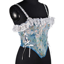 Load image into Gallery viewer, vintage corset vintage stay victorian corset handmade corset cottagecore top blouse
