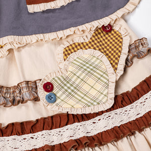 Cottagecore Vintage Shepherdess Dress Vest Set