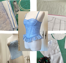 Load image into Gallery viewer, Handmade Blue Fairy Boned Corset Top
