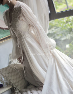 [Preorder] Handmade 30s Lace Princess bridal morning Cardi Gown