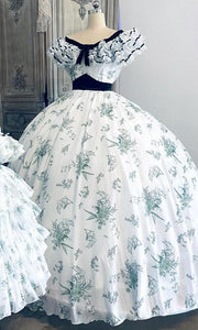 [Handmade] Gone with the Wind Vintage Reproduction custom made floral Prom Dress