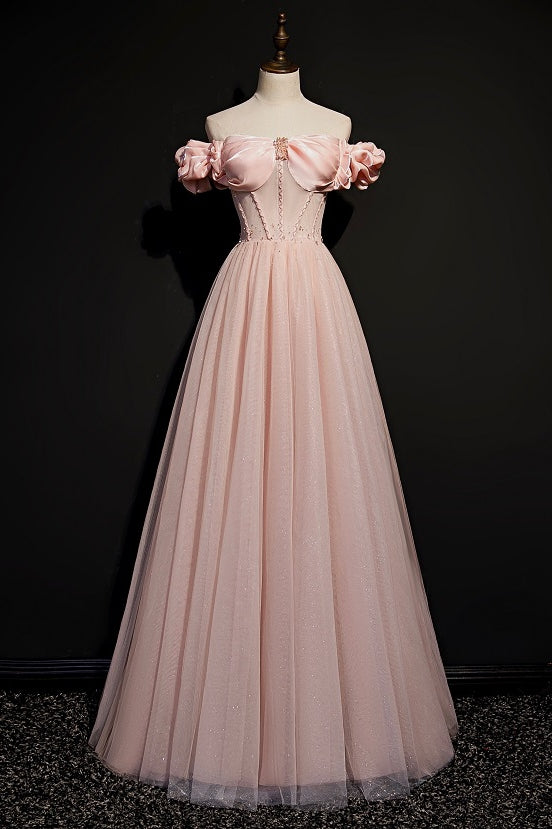 Handmade Princess Off Shoulder Prom Dress M / Pink