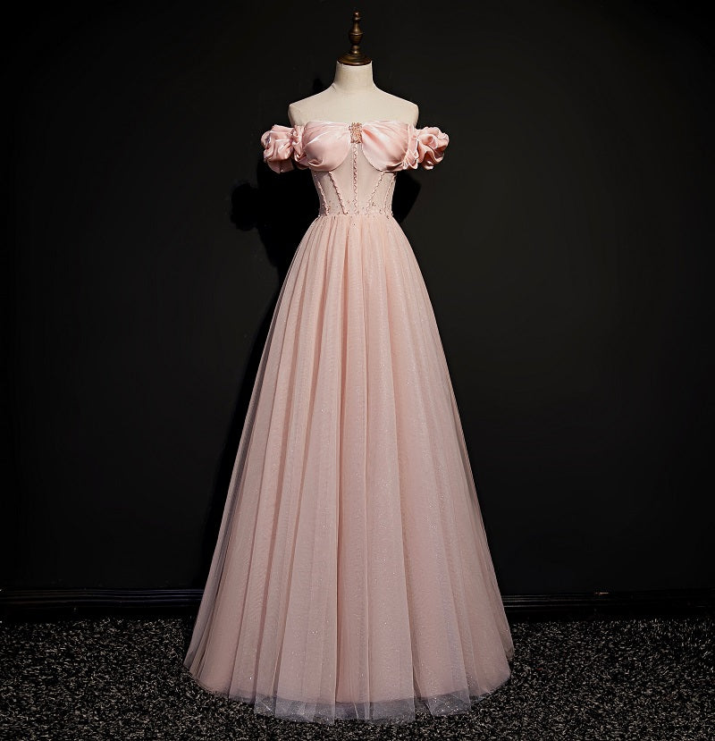 Handmade Princess Off Shoulder Prom Dress M / Pink I Retro Fairy