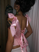 Load image into Gallery viewer, Handmade Fairycore Jacquard Lace up Corset
