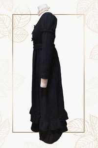 Custom Made Cotton Long Sleeves Regency Dress
