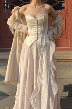 Load image into Gallery viewer, Vintage Reproduction Silk Lace up Corset Bustier Top

