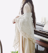 Load image into Gallery viewer, Vintage scarf vintage accessories vintage shawl cottagecore scarf cottagecore shawl

