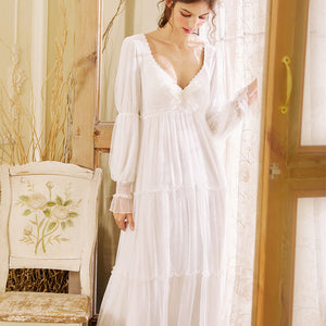 Vintage princess Lace Nightgowns Nightwear Home wear