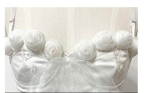 Vintage White Jacquard 30s Corset Bustier Top