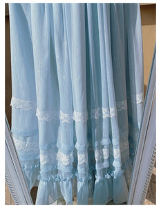 Handmade Vintage 70s Lace Collar Prairie Prom Cottagecore Fairycore Dress