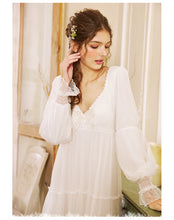 Load image into Gallery viewer, Vintage Princess Lace Night Gown Dress
