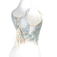 Load image into Gallery viewer, Vintage Remake Embroidery Lace up Corset
